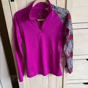 Nike Magenta and Black Long Sleeve Shirt